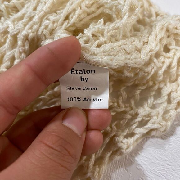 Étalon by Steve Canar Open Knit Mesh Tank Top Women’s Large – Cream Boho Beach C - Picture 7 of 8